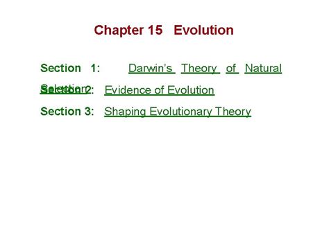 Chapter 15 Evolution Section 1 Answers