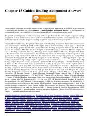Chapter 15 Guided Reading Assignment Answers