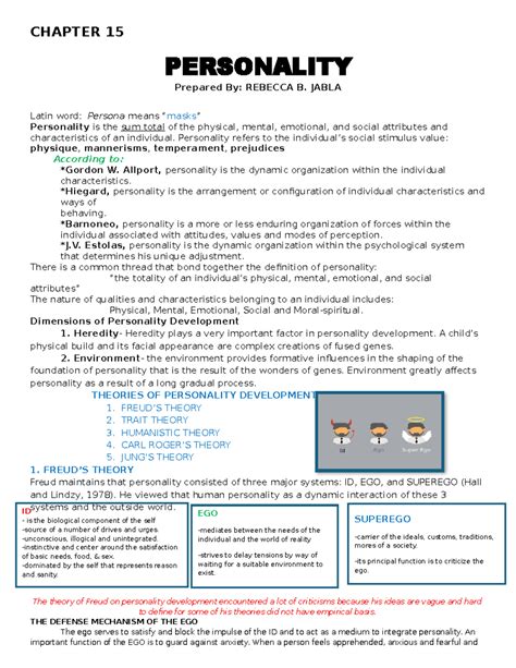Chapter 15 Personality Study Guide Full Online