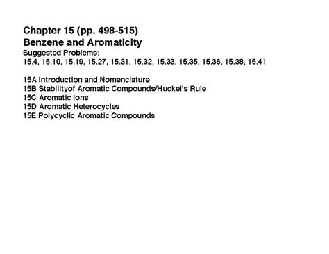 Chapter 15 Pp 498 515 Benzene And Aromaticity
