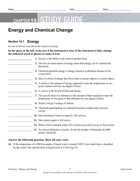 chapter 15 study guide answer key
