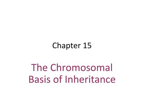 Chapter 15 The Chromosomal Basis Of Inheritance Test
