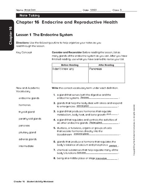 Chapter 16 Basic Review Worksheet
