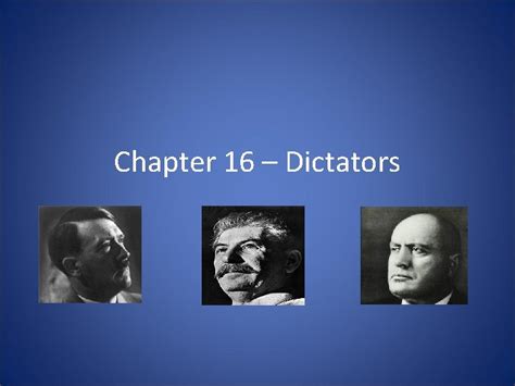 Chapter 16 D Reading Dictators Threaten World Peace