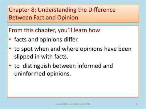 Chapter 16 Distinguishing Between Facts And Opinions Fact And Opinion Sentences - Fact And Opinion Sentences