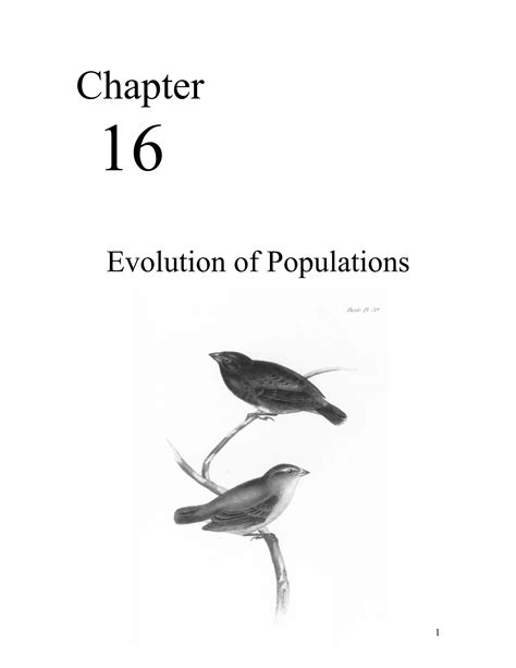Chapter 16 Evolution Of Populations Genes And Variation