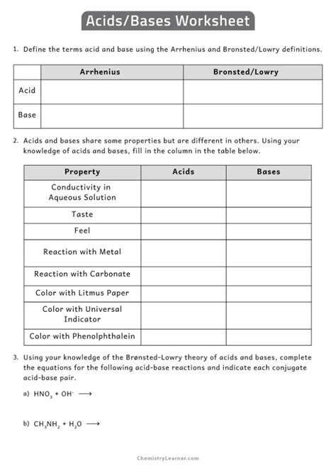 Chapter 17 Acids Bases Worksheet