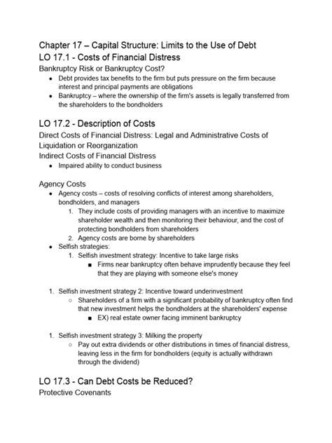 Chapter 17 Capital Structure Tradeoffs And Theory