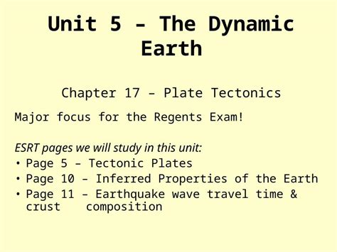 Chapter 17 Plate Tectonics Study Guide Answers