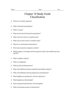Chapter 18 Classification Study