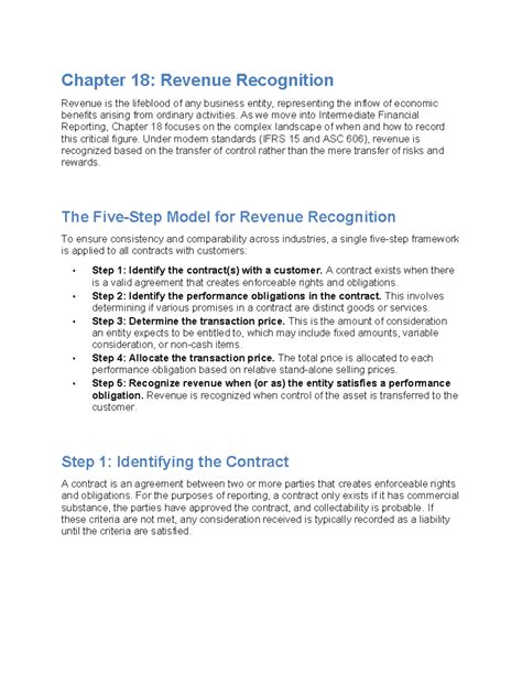Chapter 18 Revenue Recognition Test Bank