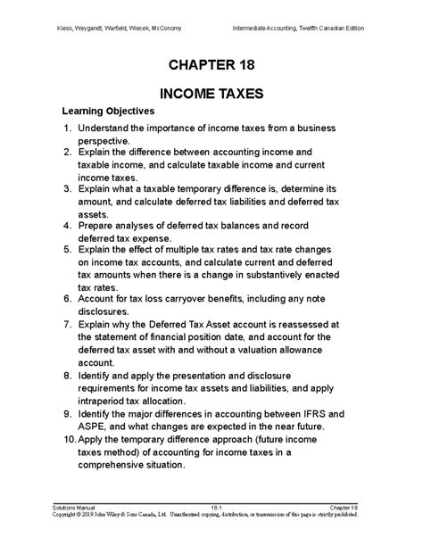 Chapter 18 Solutions Intermediate Accounting