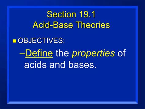 Chapter 19 Acids Bases Objectives Worksheet Answers