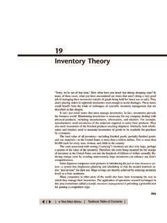 Chapter 19 Inventory Theory Unicamp