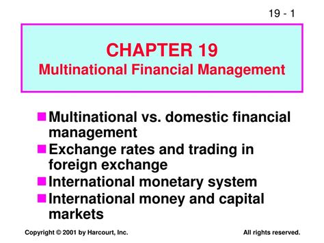Chapter 19 Multinational Financial Management