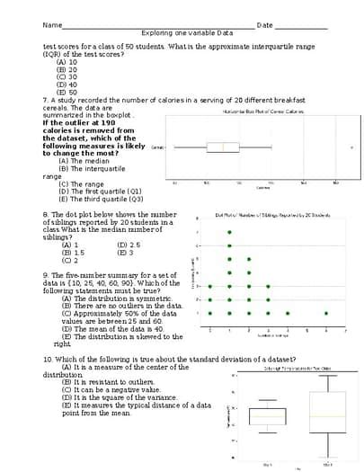 Chapter 1a Ap Stats Test Answers