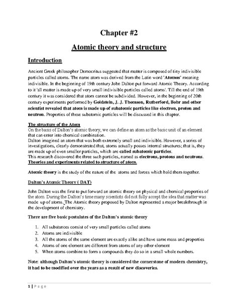 Chapter 2 Atomic Structure And Chemical Bonding