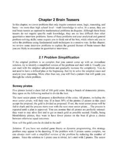 Chapter 2 Brain Teasers Quantitative Finance Interviews