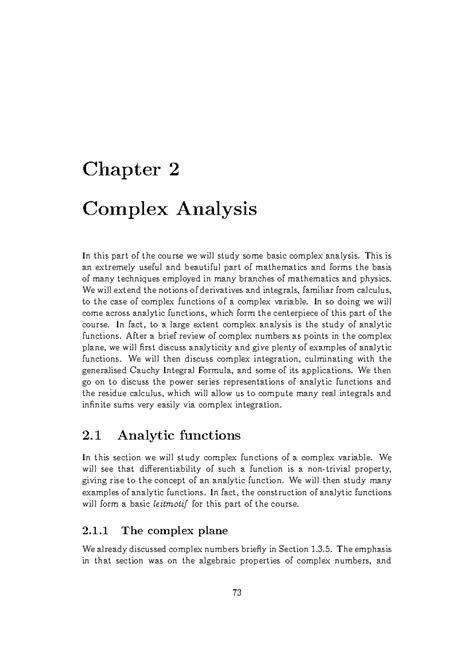 Chapter 2 Complex Analysis School Of Mathematics