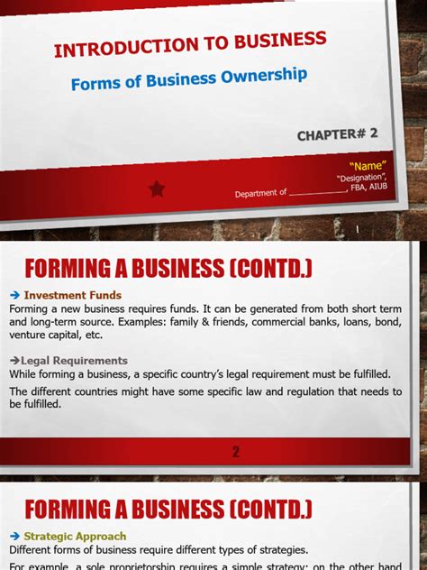 Chapter 2 Forms Of Business Organisation