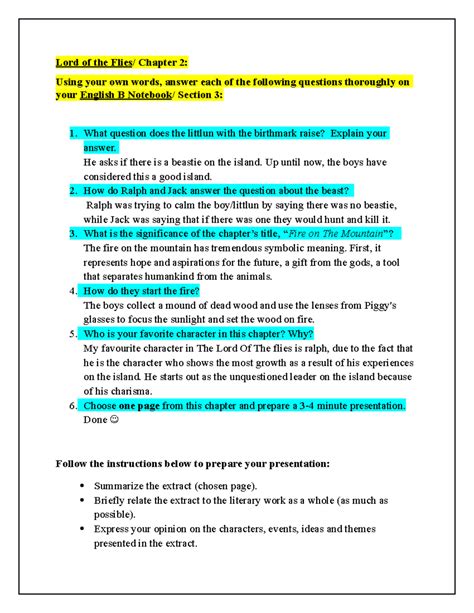 Chapter 2 Of Lord Of The Flies