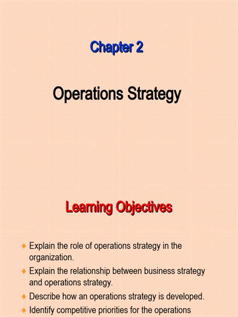 chapter 2 operations strategy in a global environment