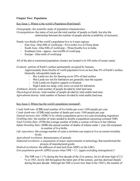 Chapter 2 Population Ap Human Geography Answers