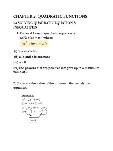 Chapter 2 Quadratic Functions Cumulative Test Answers