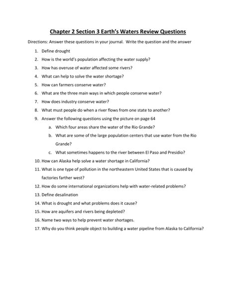 Chapter 2 Section Review Questions