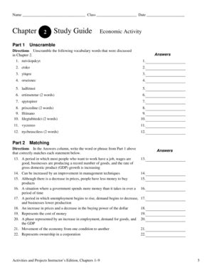 Chapter 2 Study Guide Economic Activity Answers