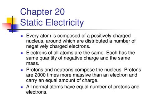 Chapter 20 Static Electricity Answer Key
