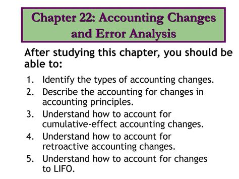 chapter 22 accounting changes and error analysis