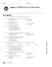 Chapter 22 Enlightenment Revolution Test Answers