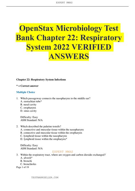 Chapter 22 Respiratory System Test Bank