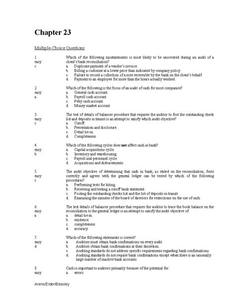 Chapter 23 Multiple Choice Questions Answers