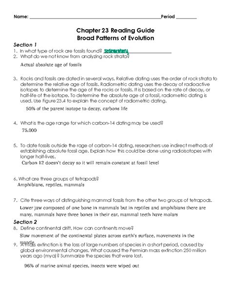 Chapter 23 Reading Guide