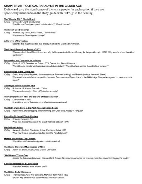 chapter 23 study guide hawthorne high school