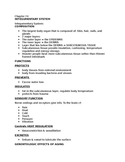 Chapter 24 Integumentary Function Older Adult Quizlet