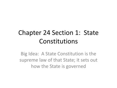 Chapter 24 Section 1 State Constitutions Answers