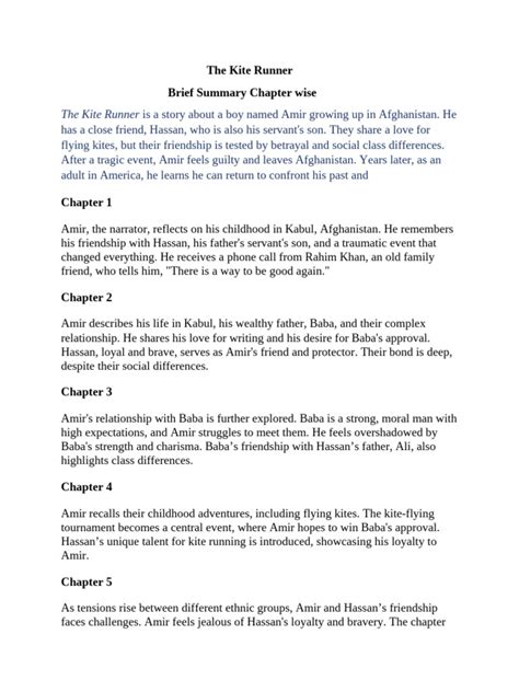 Chapter 25 Kite Runner Summary