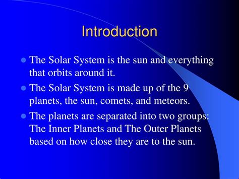 chapter 25 the solar system introduction to the solar system
