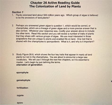 Chapter 26 Active Reading Guide