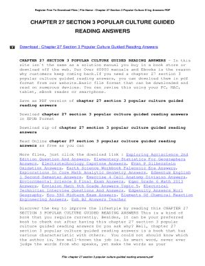 Chapter 27 Section 3 Popular Culture Answers
