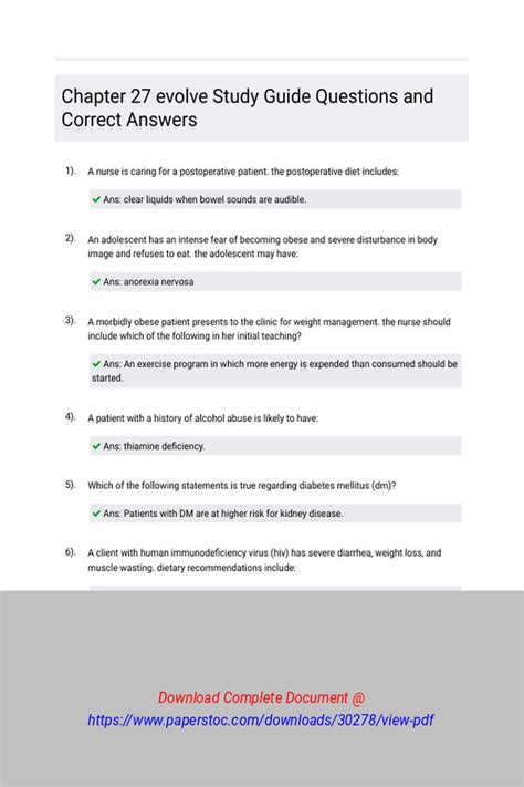 Chapter 27 Study For Inquiry Into Life 14th Edition