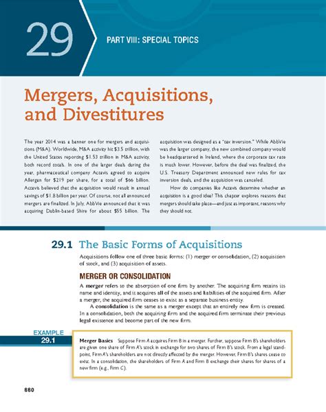 Chapter 29 Mergers And Acquisitions