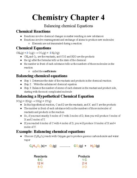 Chapter 3 And 4 Chemistry Test