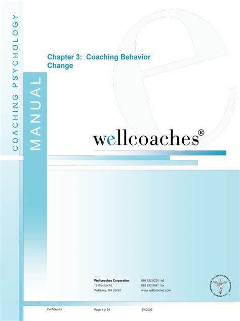 Chapter 3 Coaching Behavior Change Wellcoaches School