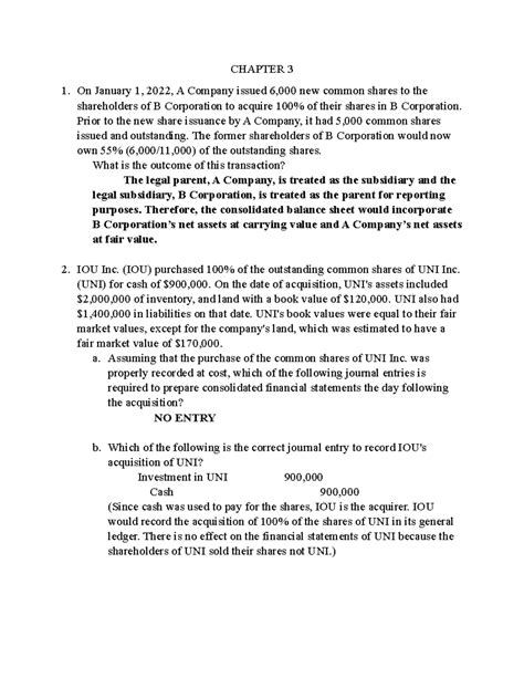 Chapter 3 Consolidated Financial Statements Consolidated