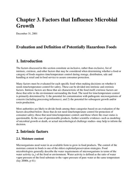 Chapter 3 Factors That Influence Microbial Growth