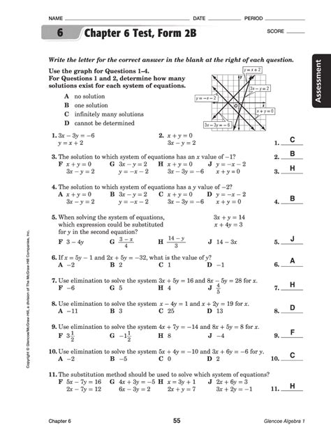 Chapter 3 Glencoe Algebra 1 Answers
